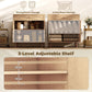 30" Sideboard with Patterned Doors, Buffet Cabinet with Drawer and Cabinet for Dining Room, Oak