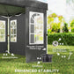 9.6 x 9.6 ft Pop Up Canopy Tent with 4 Sidewalls, UPF 50+ 1-Button Push Easy Setup Outdoor Instant Canopy, Dark Grey