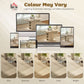 Extendable Dining Table for 4-6 People, 43.3"-51.2" Kitchen Table with 6 Open Shelves, Natural Wood