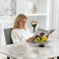 Modern Dining Chairs Set of 4, Kitchen Chairs with Rubberwood Legs and Padded Seat, Dark Grey