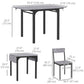 Foldable Dining Table Set for 2, Drop-Leaf Kitchen Table with 2 Chairs for Apartments and Studios, Natural