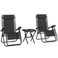 Zero Gravity Chair Set of 2 Patio Chair with Side Table Cupholders and Pillows for Pool, Backyard, Lawn, Blue