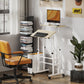Stand Up Desk, Height & Angle Adjustable Computer Desk with Wheels for Standing or Sitting, Laptop Table, Natural
