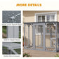 44.1" H Cat Cage, Indoor Outdoor Wooden Enclosure Pet House, Small Animal Cage Hutch, Suitable for Rabbit, Dogs, Kitten, Crate Kennel with Waterproof Roof, Multi-Level Platforms, Lock, Grey