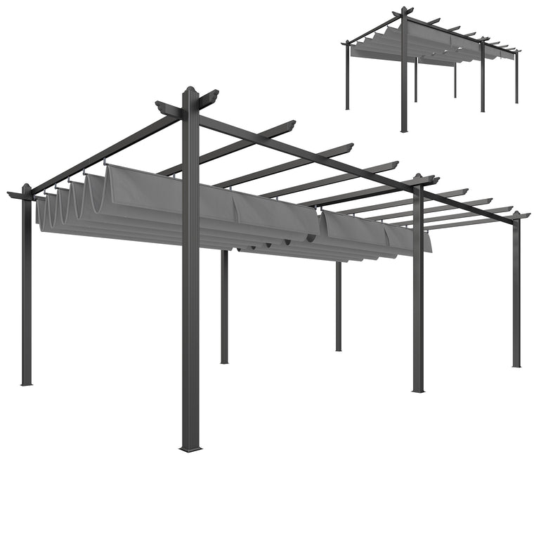 11.7' x 19.6' Aluminum Retractable Pergola Canopy