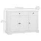 Modern Sideboard Cabinet, Buffet Cabinet with 2 Drawers and Adjustable Shelves, Buffets Tables for Dining Room, White
