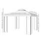 10' x 10' Outdoor Garden Metal Gazebo Patio Canopy Marquee Patio Party Tent Canopy Shelter Vented Roof Decorative Frame, Cream