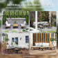 4 Piece L Shaped Garden Furniture Set, 4 Seater Outdoor Corner Garden Set, 2 Loveseats, 2 Coffee Tables, Teak