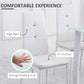 Set of 4 Modern Style Dining Chairs, Button Tufted High Back Side Chairs with Upholstered Seat, Steel Legs, White