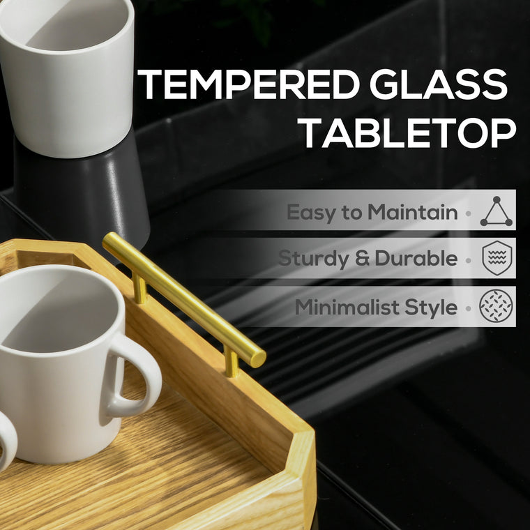 70.9" Rectangular Dining Table for 8, Glass Top