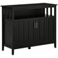 Sideboard Buffet Server Storage Cabinet Console Table with 2 Doors and Adjustable Shelves for Kitchen & Dining Room, Black