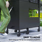 3 Burner Gas Grill with Side Burner, 9.5 KW Propane BBQ Grill, Cabinet Style with Shelves, Wheels, Instant Ignition