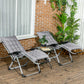Folding Garden Chairs Set of 2, Reclining Zero Gravity Chair, Sun Lounger with Cushion and Headrest, Khaki - Dark Grey