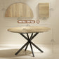 39.5"-53" Extendable Dining Table for 4-6, Industrial Kitchen Table with Butterfly Leaf and X-Shape Base, Natural Wood