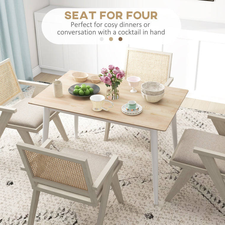47" Farmhouse Dining Table with Pine Wood Frame - Natural