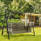 Metal Swing Stand Swing Frame, Hanging Chair Stand Only, 528 LBS Weight Capacity, for Backyard, Patio, Lawn, Black