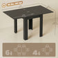 55" Extendable Dining Table for 4-6, Kitchen Table with Steel Slides and Felt Pads for Small Spaces, Black