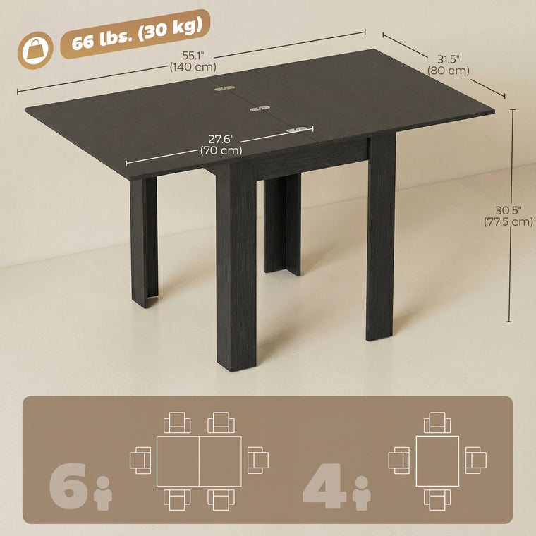 55" Extendable Dining Table for 4-6