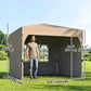 9.6 x 9.6 ft Pop Up Canopy Tent with 3 Sidewalls, UPF 50+ 1-Button Push Easy Setup Outdoor Instant Canopy, Khaki