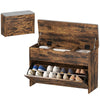 Shoe Storage Bench with Flip Drawer and Lift Top