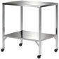 Outdoor Grill Cart with Stainless Steel Tabletop, Pizza Oven Stand with Shelf, Lockable Wheels, Rolling BBQ Table