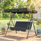3-Seater Outdoor Porch Swing with Adjustable Canopy, Patio Swing Chair for Garden, Poolside, Backyard, Red