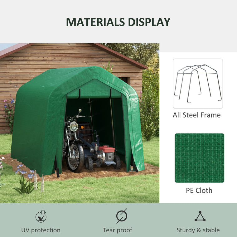 8' x 6' Carport with Roll-Up Door and Sidewalls