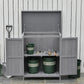 Wooden Garden Tool Storage Shed Kit with Hinged Roof, 2-Tier Shelves and Double Doors, 74x43x88cm, Dark Grey