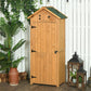 30" x 21" x 71" Garden Storage Shed, Outdoor Tool Utility Storage House with 3 Tier Shelves and Roof, Brown