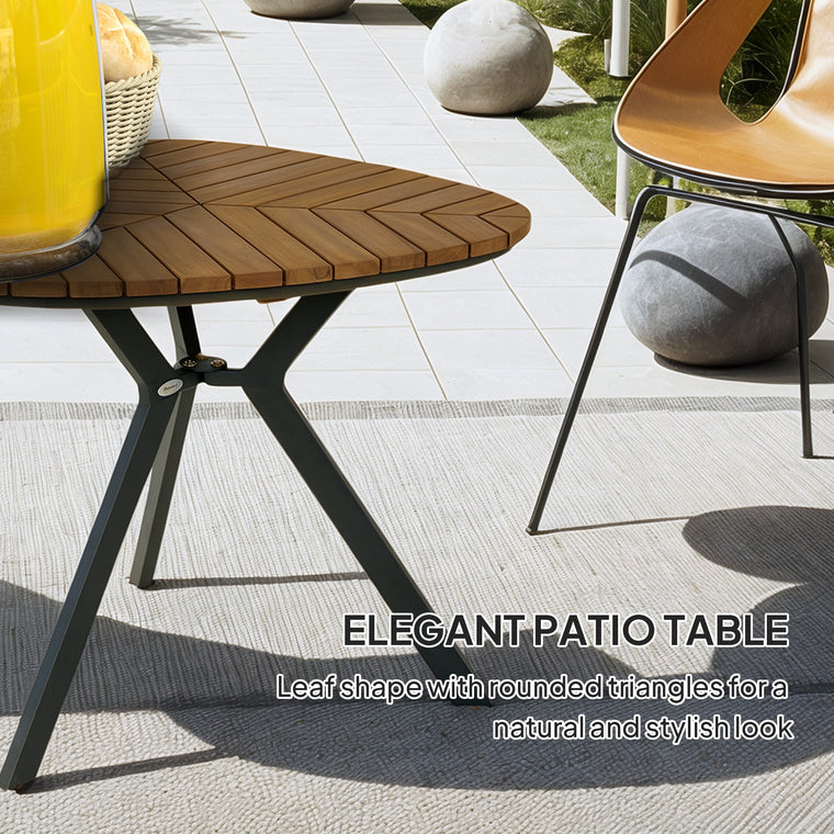 35.4" Acacia Wood Dining Table with Steel Legs