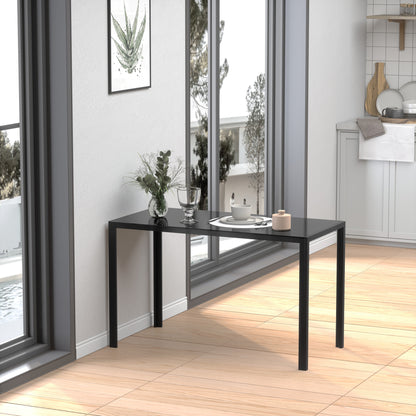 Rectangular Tempered Glass Dining Table for 4 - Black