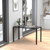 Rectangular Kitchen Table for 4 People, Dining Table with Tabletop Tempered Glass for Dining Room, Living Room, Black
