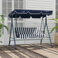 3-Seater Outdoor Porch Swing with Adjustable Canopy, Patio Swing Chair for Garden, Poolside, Backyard, Wine Red