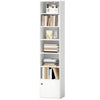 7-Tier Bookcase with Adjustable Shelf and Cabinet - White