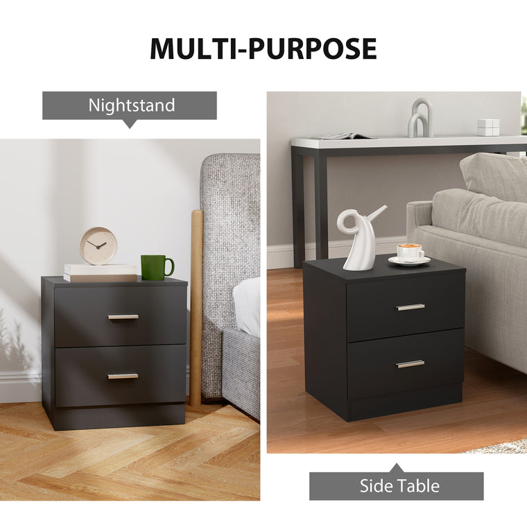 2-Drawer Nightstand - Black