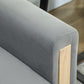 53" Loveseat Sofa, Small 2 Seater Couch with Solid Wood Legs, Modern Velvet Sofa for Living Room, Small Spaces, Grey