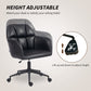 Swivel Office Chair, Faux Leather Desk Chair with Adjustable Height for Living Room, Bedroom, Study, Black