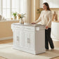 Rolling Kitchen Island with Storage and Stainless Steel Top, Kitchen Trolley with Drawers, Cabinets, Towel Rack