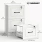 2 Drawer File Cabinet with Lock, Vertical Filing Cabinet with Adjustable Hanging Bars for A4 and Letter Size, White