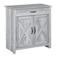 Farmhouse Sideboard Buffet Cabinet, Storage Cabinet with Barn Doors, Grey Grain