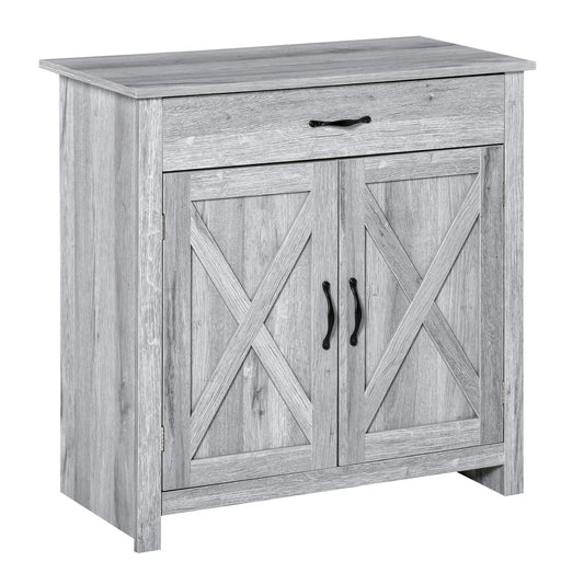 Farmhouse Sideboard Buffet with Barn Doors - Grey