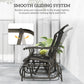 3PCs Gliding Rocking Chair & Bistro Tea Table Set, Grey