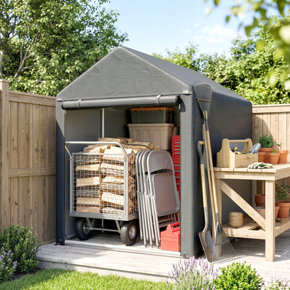 4' x 6' Bike Shed with Roll-Up Door