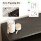 Sideboard Buffet Cabinet Set of 2, Kitchen Cabinet with Soft-Close Door and Adjustable Shelves, Distressed Black Grey