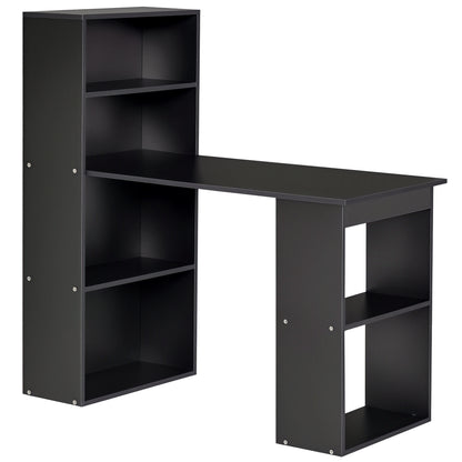 47" Computer Desk with Bookshelf - Black