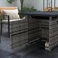 Outdoor PE Rattan Propane Fire Pit Table, 50,000 BTU Pulse-Ignition Wicker Fire Table, Mixed Grey