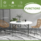 Φ48" Folding Patio Table, Outdoor HDPE Picnic Table, Card Table for 6, Round Folding Banquet with Metal Frame, White