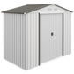 7'x 4'x 6' Garden Tool Shed Metal Storage Shed w/ Foundation Kit and Double Doors Silver