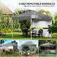 10' x 10' Pop Up Canopy Tent with 2 Half Sidewalls, UV50+ Height Adjustable Instant Sun Shelter, Dark Grey