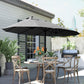 15ft Double-sided Outdoor Sun Umbrella with Twin Canopy, Outdoor Parasol with Crank for Pool, Deck, Black